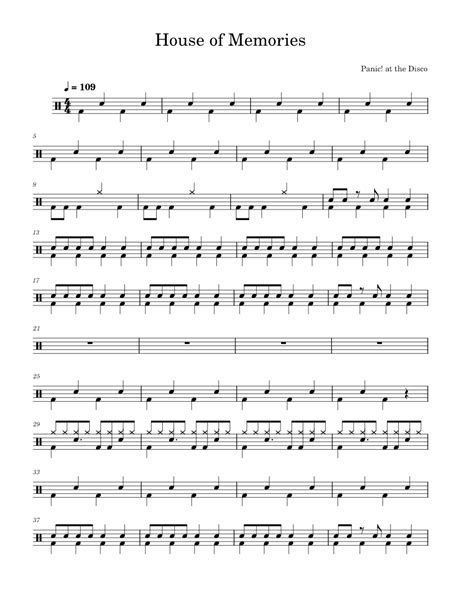 House Of Memories Beginnerintermediate Sheet Music For Drum Group Solo