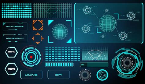 premium vector abstract futuristic hud display interface sci fi
