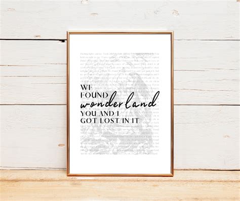 Wonderland Lyric Print, Taylor Swift Lyric Poster, 1989 Album Art ...