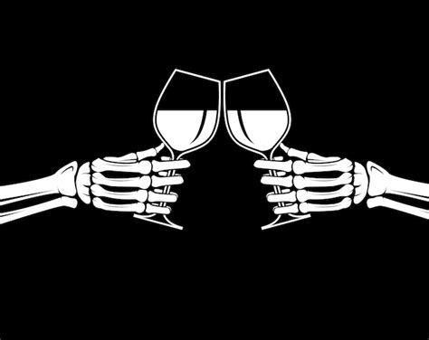 Toasting Wine Glass Skeleton Hand PNG Skeleton Toasting Graphic