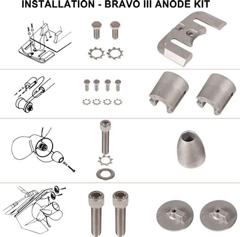 Aluminum Anode Kit Cmbravo Kita For Mercruiser Bravo Iii Drives