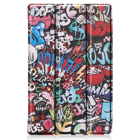 Tri Fold Etui Til Lenovo Tab M10 Plus Graffiti Teknikkdeler No