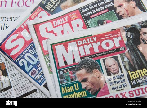 The Front Pages And Mastheads Of Uk Red Top Tabloid Tabloids Sun Star