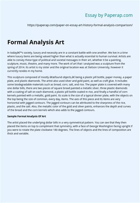 Art History Visual Analysis Essay Example | Sitedoct.org