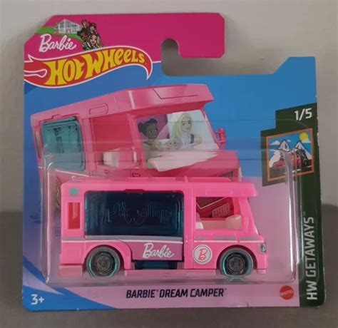 HOT WHEELS BARBIE Dream Camper Pink 2021 HW Getaways Short Card GRX39