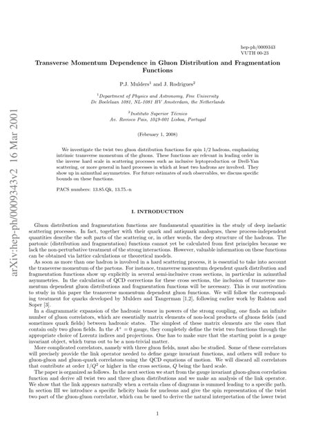 Pdf Transverse Momentum Dependence In Gluon Distribution And