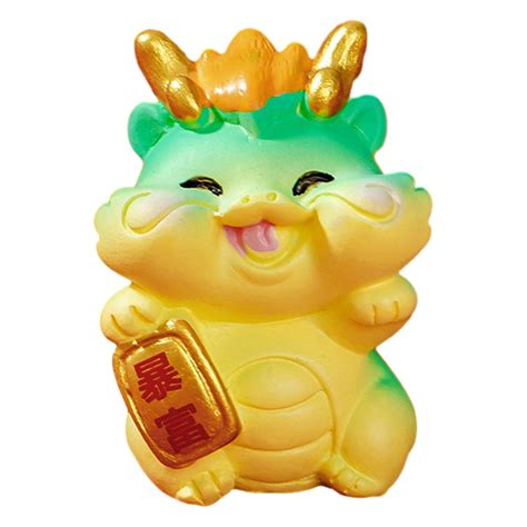 Vnanda Dragon Statue Cartoon Dragon Miniature Statue Funny Posture Rich