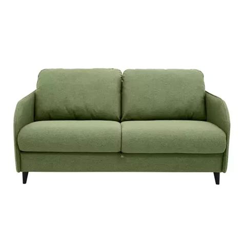 Canapé droit convertible 3 places en tissu vert sauge Best Mobilier