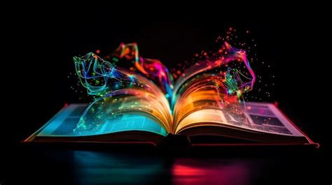 Premium Ai Image A Book With A Rainbow Colored Pages And A Black Background