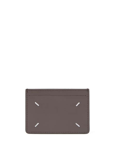 Maison Margiela Four Stitch Logo Leather Cardholder Grey Farfetch