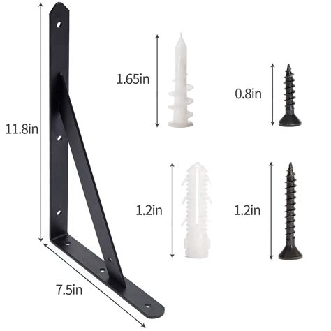 Buy AWX Heavy Duty Shelf Brackets 12 Inches X 8 Inches With Screws 8