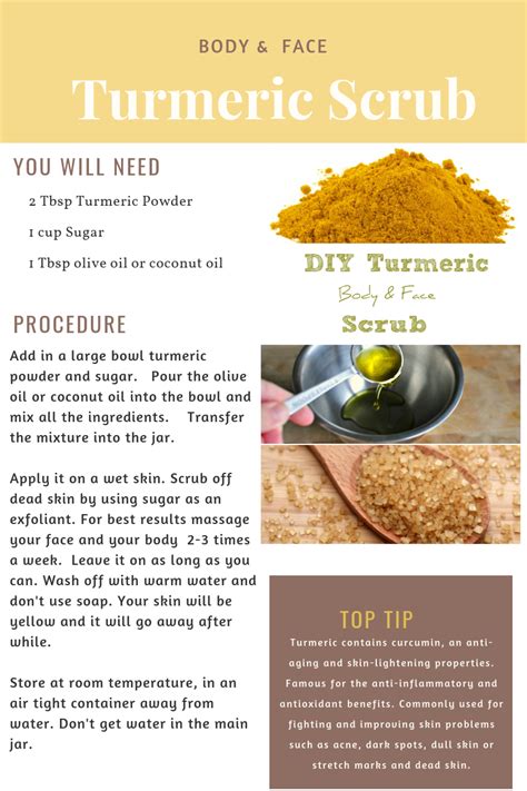 Diy Turmeric Scrub In 2024 Skin Care Recipes Homemade Skin Care