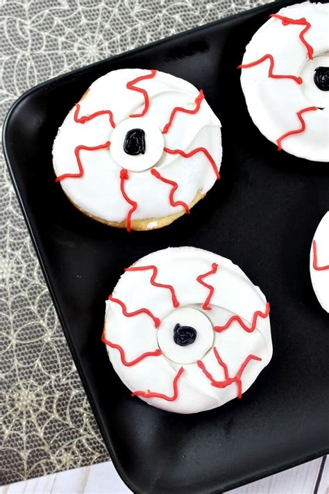 Creepy Halloween Eyeball Doughnut Recipe Recipe Creepy Halloween