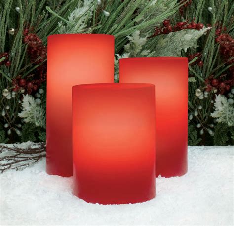 Candle Impressions Red Remote Control Flameless Candles 3-4-5 Inch ...