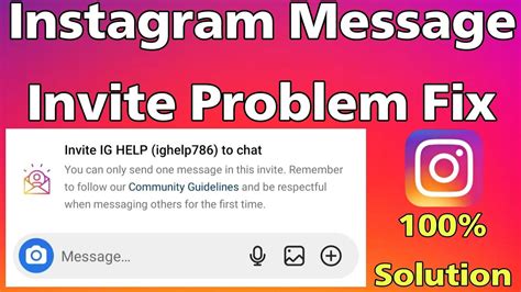 Instagram Message Invite Problem You Can Send More Message After Your