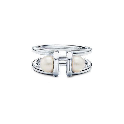 Tiffany HardWear Double Pearl Ring in Sterling Silver | Tiffany & Co ...