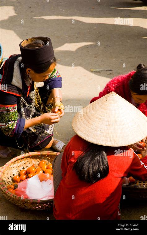 Vietnam Northern Vietnam Sapa Vietnamese Women Selling Local Produce At