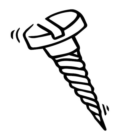 Premium Vector Hand Drawn Doodle Screw Vector Illustration