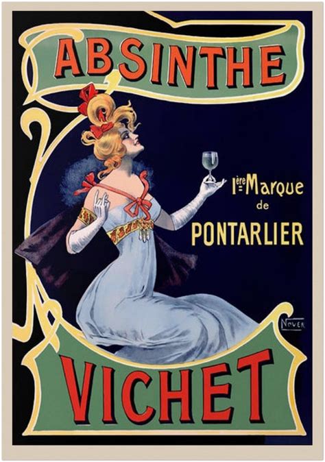 VINTAGE ABSINTHE POSTER 1900, Paris France, Food and Drink Art Wall