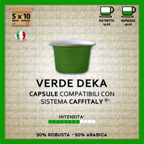 Verde Deka Compatibili Caffitaly Capsule Flowpack X Capsule