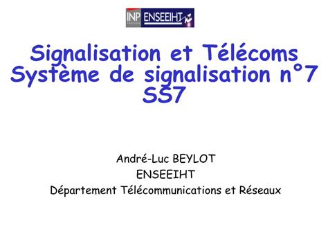 Pdf Signalisation Et Télécoms Système De Signalisation N°7 Ss7irt