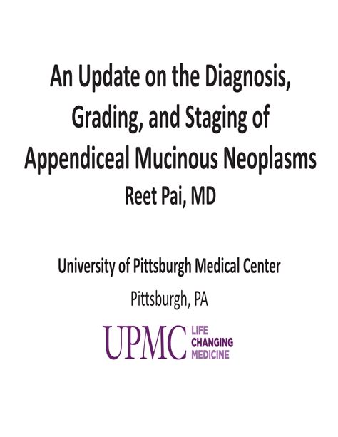 An Update On The Diagnosis Grading And Staging Of Appendiceal