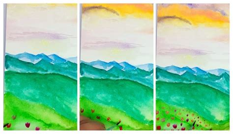 Easy Landscape Watercolor Painting For Kids and Beginners - RiseBrite