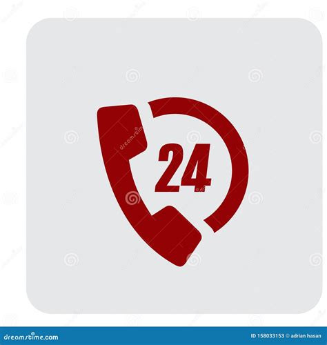 24 Hours Call Center Simpel Logo Icon Vector Ilustration Stock Vector