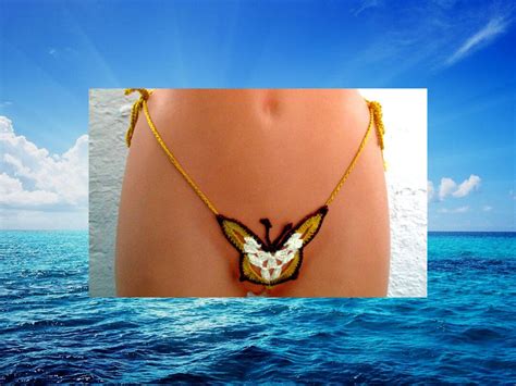 Butterfly Thong Erotic Lingerie Butterfly Crochet G String Crochet Crochet Bikini G String