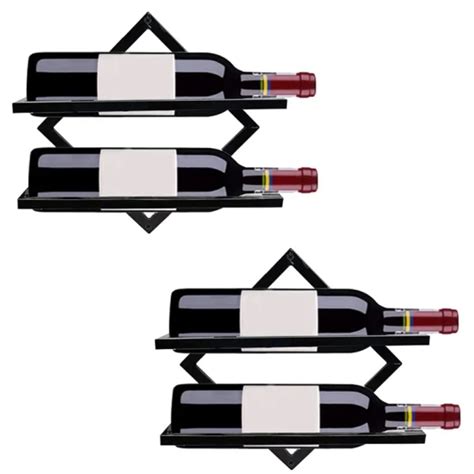 Metal Wine Rack Wall Mounted Upgrade Foldable Hanging Decorative Wine Bottle Storage Holder Rack