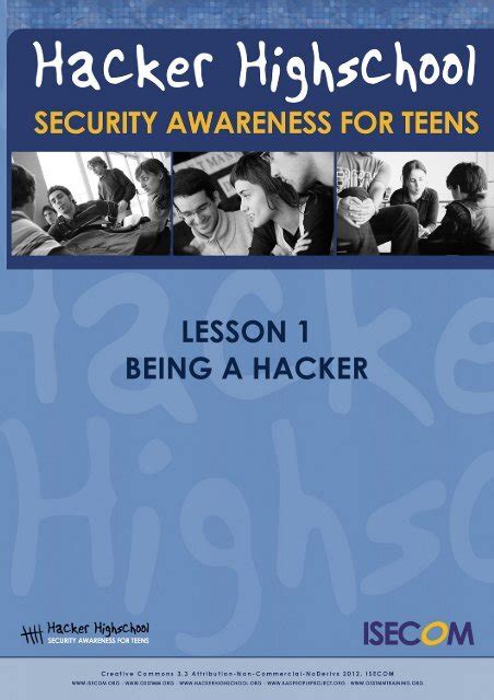 Lesson 1 Being A Hacker Hacker Highschool