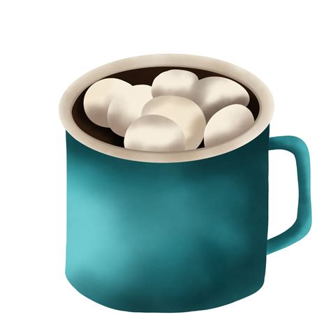 Free Hot Chocolate With Marshmallow Beverage Illustration Christmas Element PNG With