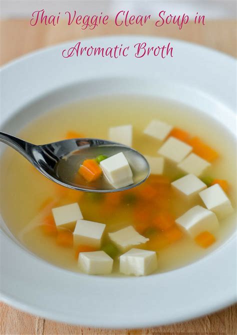 Thai Clear Soup, Thai Tofu Veggie Soup in Homemade Aromatic Broth ...