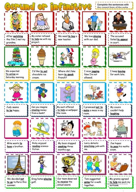 Gerund Worksheet For Kids Kidsworksheetfun