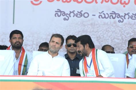 Rahul Gandhi At A Public Meeting In Telangana