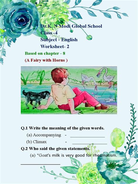 Class 4 English Worksheet 2 Pdf Pdf