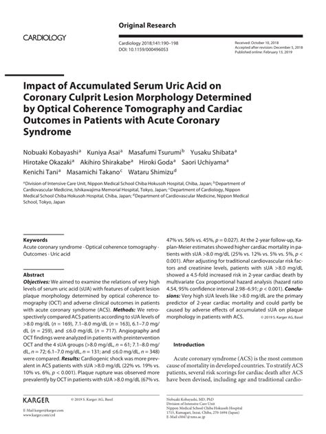 Impact Of Accumulated Serum Uric Acid On Coronary Culprit Lesion