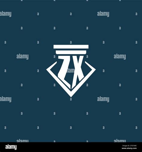 Zx Initial Monogram Logo For Law Firm Lawyer Or Advocate With Pillar