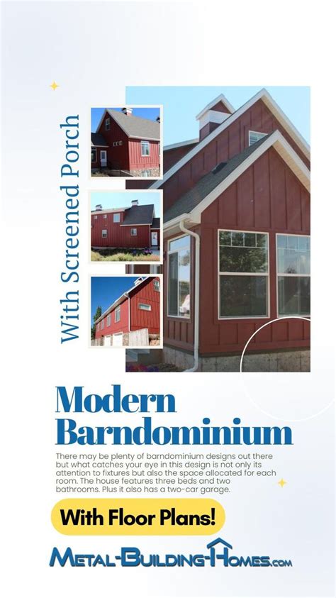 Modern Barndominium with Screened Porch | Floor plans, Modern house design, Pole barn homes