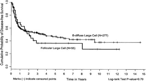 Follicular large cell versus diffuse large cell lymphoma: disease-free ...