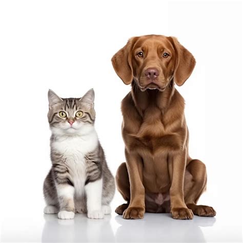 Premium Ai Image There Are Two Cats And A Dog Sitting Next To Each