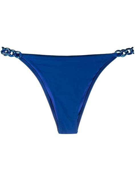 Buy Moschino Logo Plaque Bikini Bottom Blue At 50 Off Editorialist