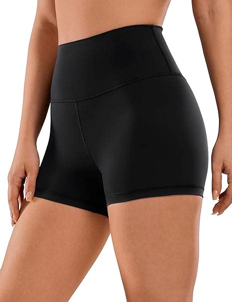 CRZ YOGA Women S Naked Feeling Biker Shorts 3 High Waist Yoga Workout Gym Shorts Black XX