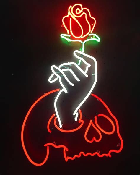 Neon Aesthetic Skull Wallpaper - Mundodop