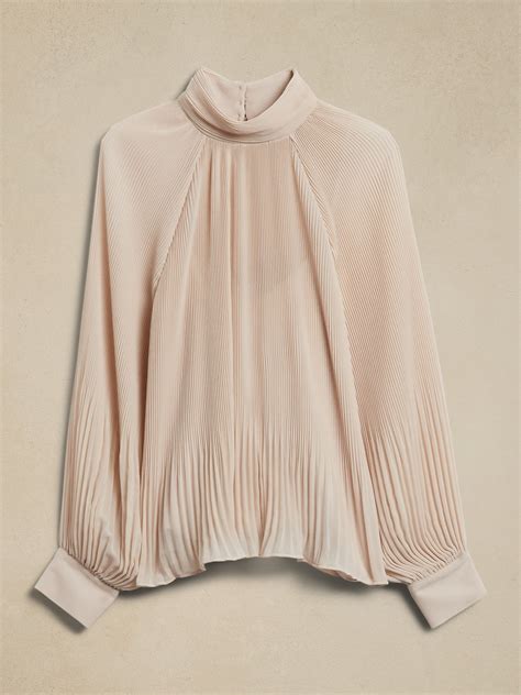 Pleated Volume Sleeve Blouse Banana Republic Factory