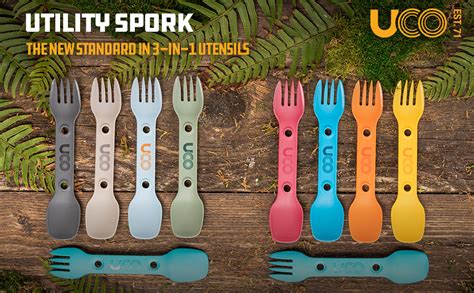 UCO Utility Spork Camping Spoon Fork Knife Utensil 4 Pack Amazon