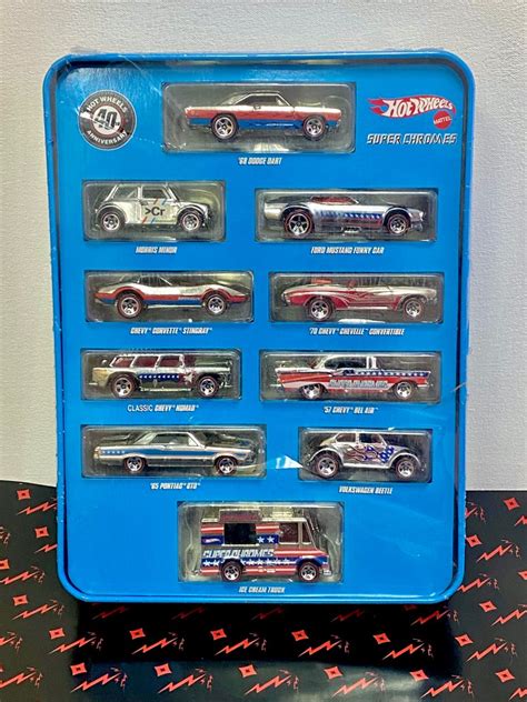 Hot Wheels HTF Vintage Super Chromes Car Set Hotwheels Chevy Bell Air Morris Minor VW