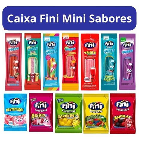 Caixa Fini Balas De Gelatina 12 Pacotes De 15g Bala Sabores Mini