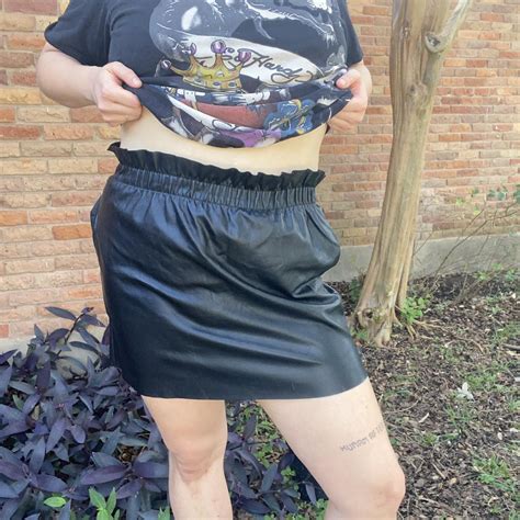 V Stretchy Comfy Biker Slut Pleather Skirt 90s Depop