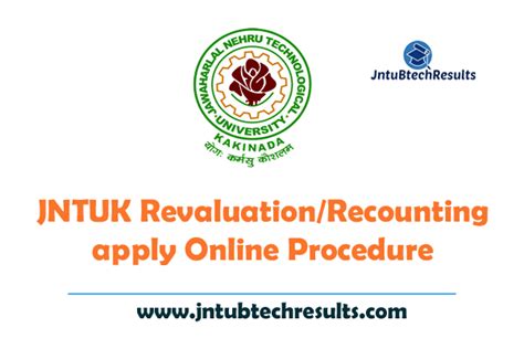 How To Apply For JNTUK Procedure Revaluation Recounting Through Online